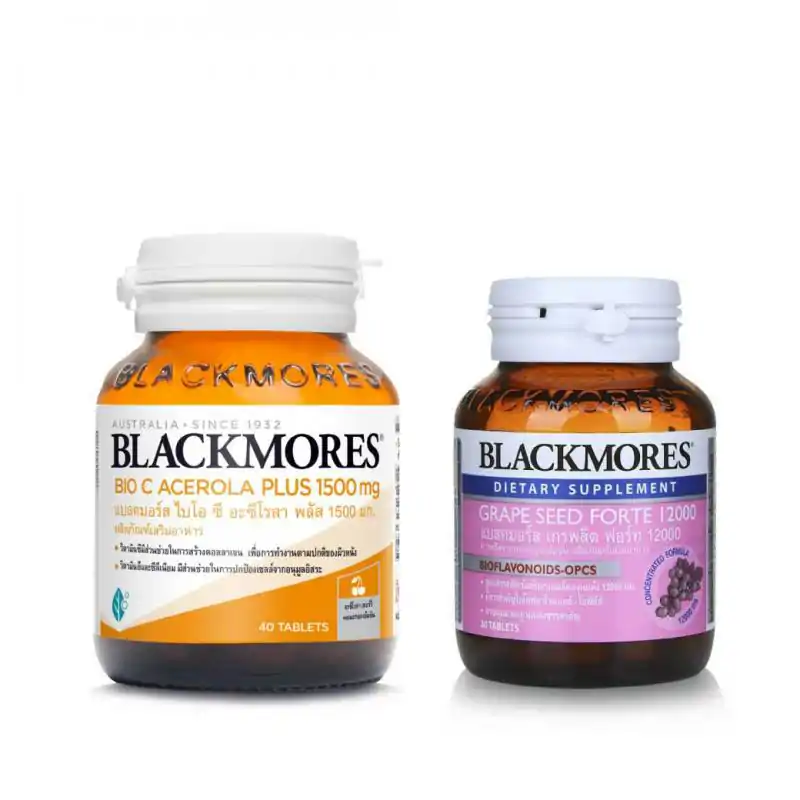 BLACKMORES Bio C Acerola Plus 1500mg. 40 Tab + Grape Seed Forte 12000 30 tab.