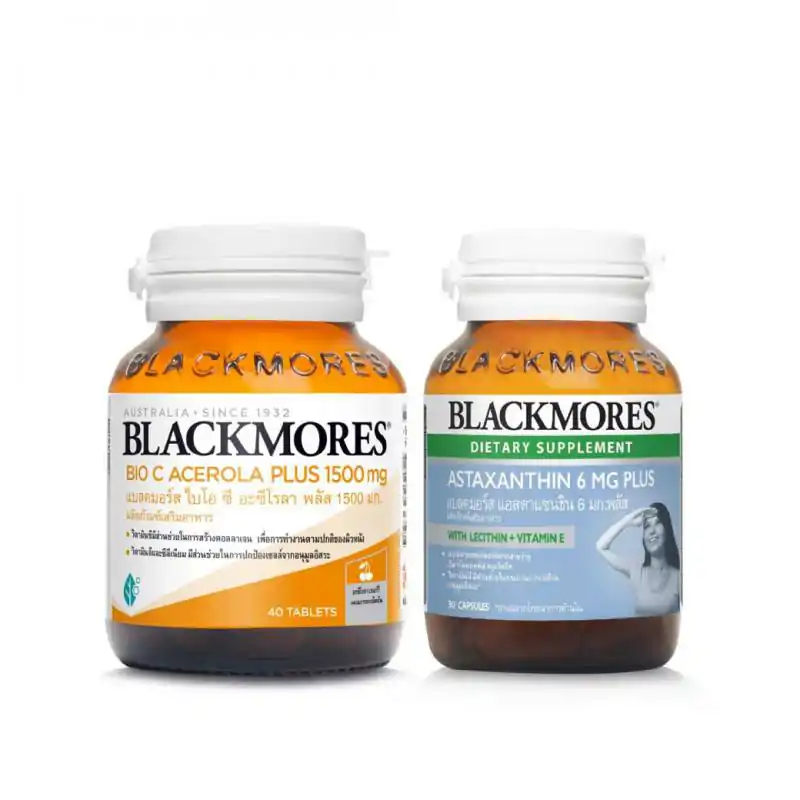 BLACKMORES Bio C Acerola Plus 1500mg. 40 Tab + Astaxanthin 6 mg.plus 30เม็ด
