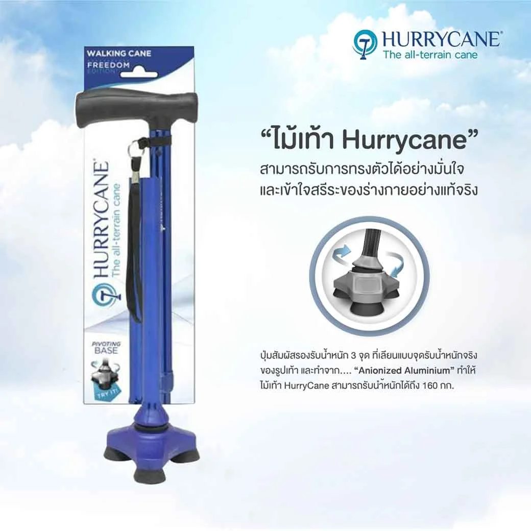 Nurture ไม้เท้าเฮอริเคน Hurrycane 3 ขาเล็ก สีน้ำเงิน