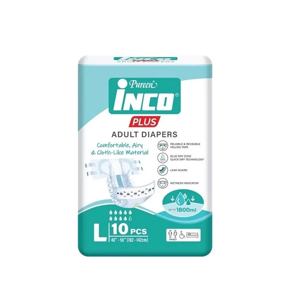 ผ้าอ้อมผู้ใหญ่ INCO Plus Adut Diapers L 10ชิ้น